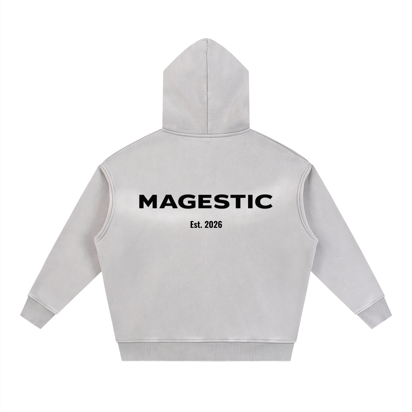 Washed Two-way Zipper Fleece Hoodie