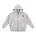 Washed Two-way Zipper Fleece Hoodie