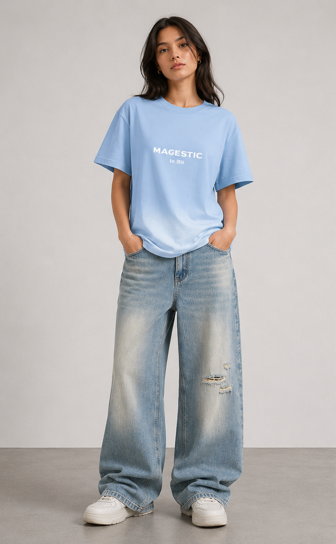 Light Wash Distressed Denim Jeans
