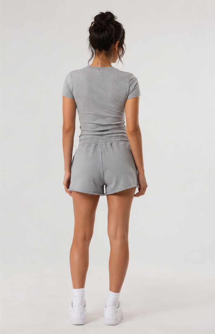 Star Raw Edge Drawstring Shorts