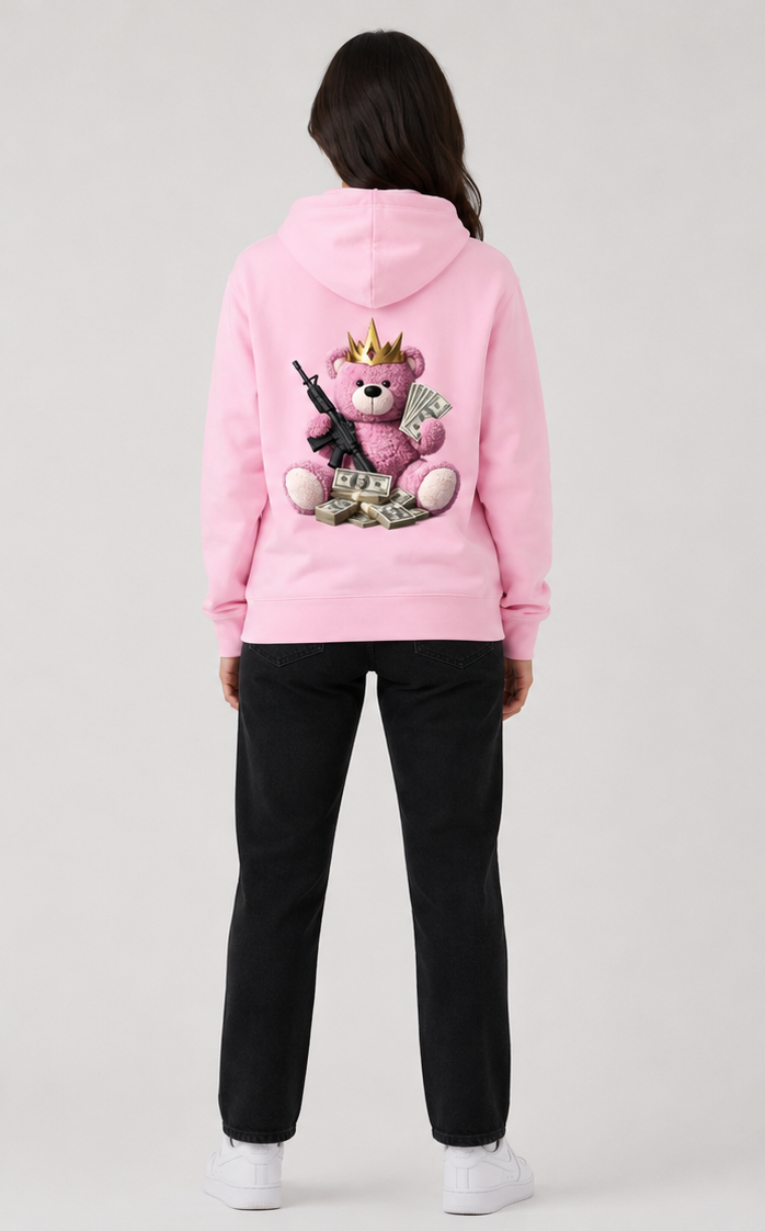 Pink Teddy Gunz & Fundz Oversized Hoodie