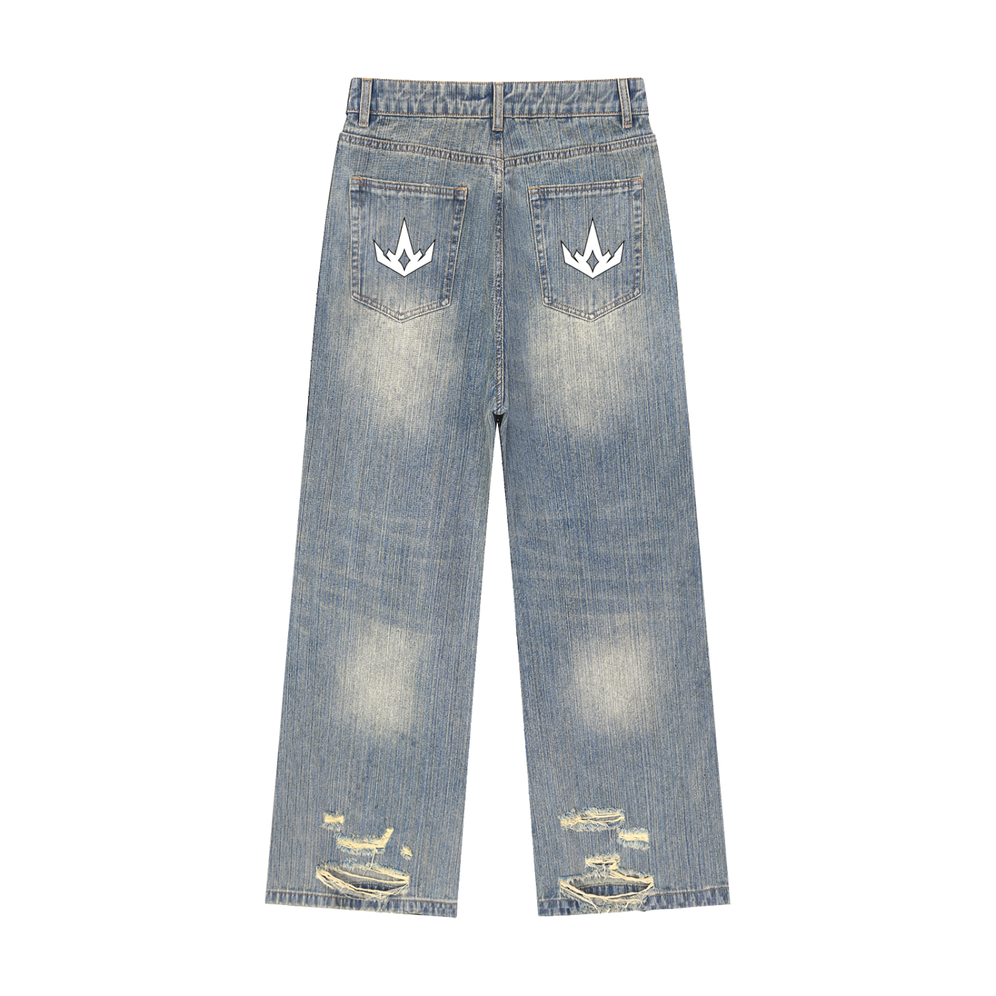 Light Wash Distressed Denim Jeans