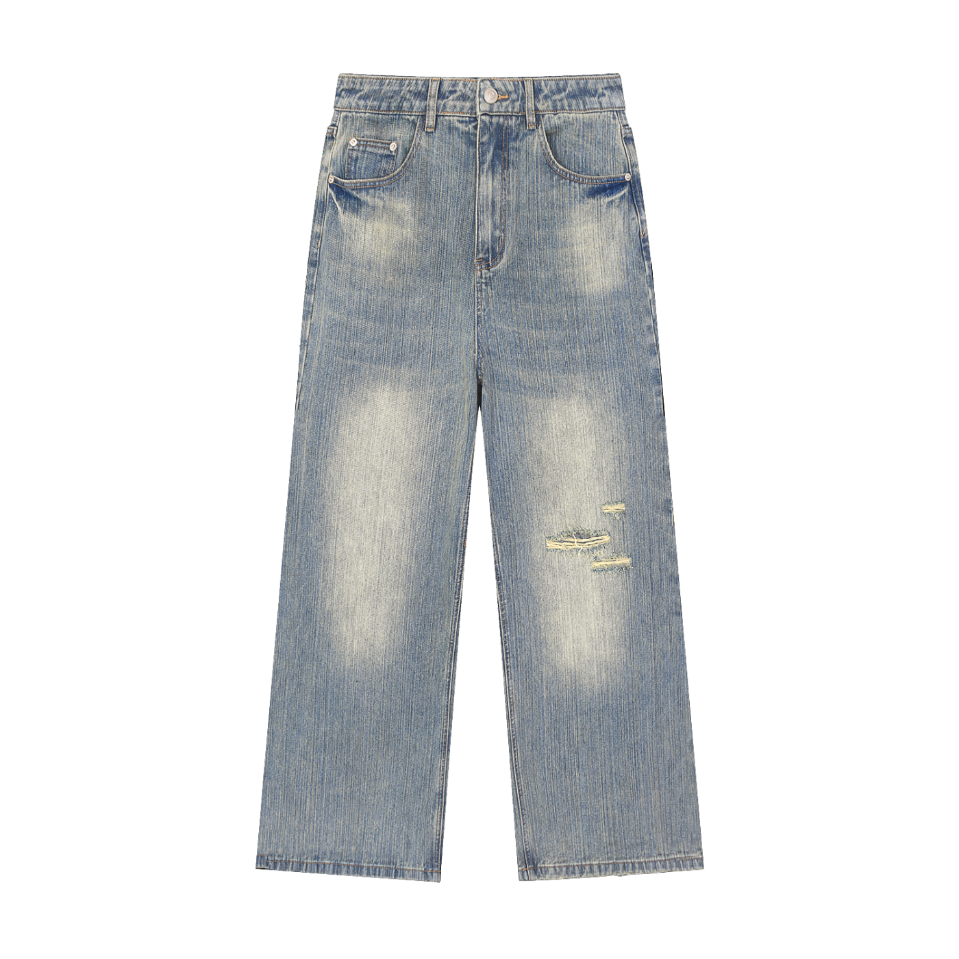Light Wash Distressed Denim Jeans